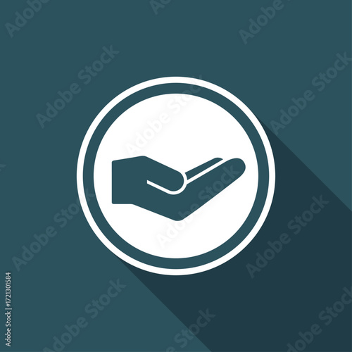 Hand in gesture of charity - Vector minimal icon
