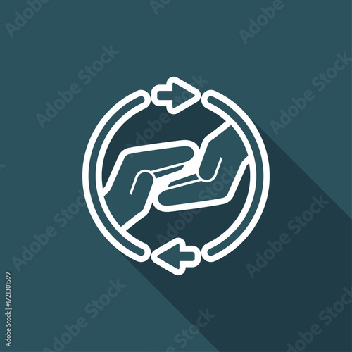 Mutual assistance - Vector minimal icon