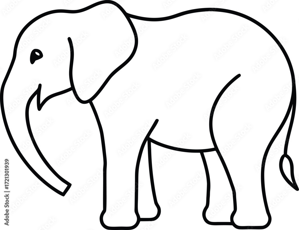 Fototapeta premium Elephant vector illustration on white background