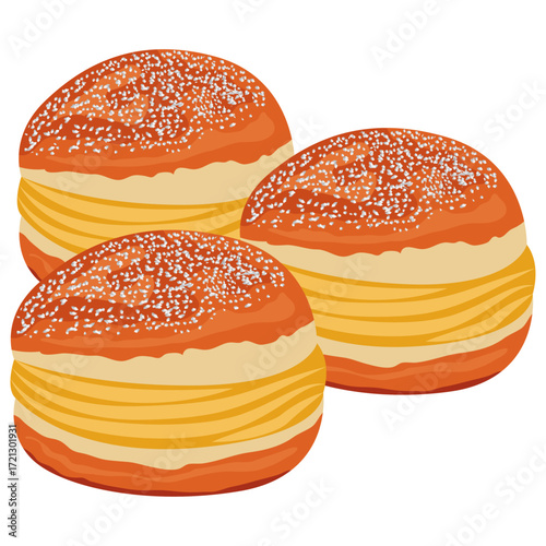 bola de berlim, Portuguese pastry filled with cream.