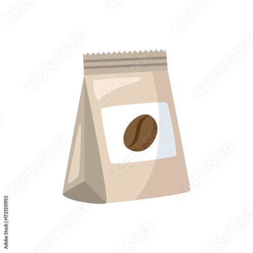 A paper bag of coffee beans