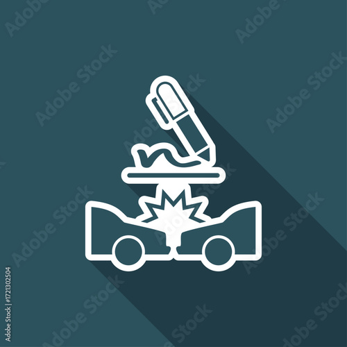 Car crash document sign - Vector flat icon