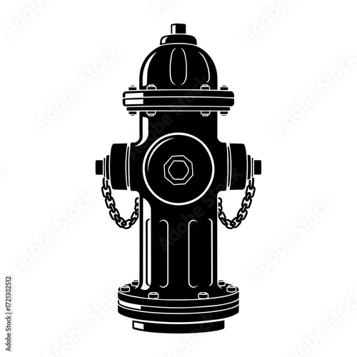 vector silhouette of a fire hydrant with a white background