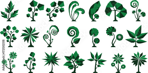 Green Flora: A compilation of captivating green flora, showcasing diverse shapes and intricate designs, bringing the essence of nature to life in stunning detail.