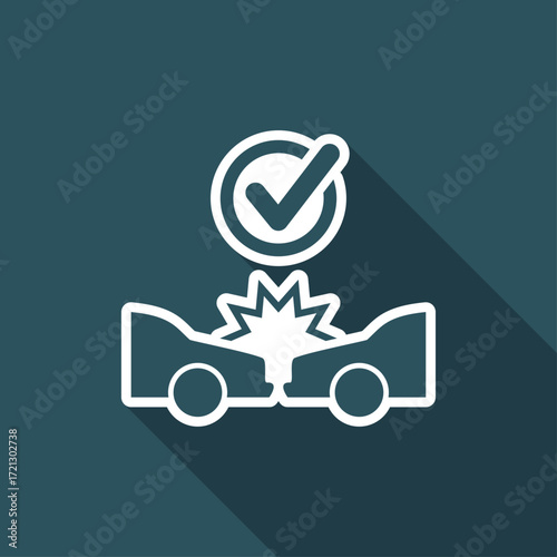 Car crash check - Vector web icon
