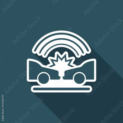 Satellite protection for car crashes - Vector web icon