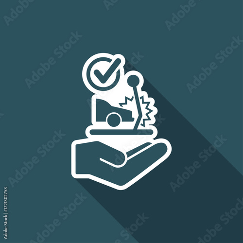Car crash check - Vector web icon