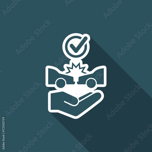 Car crash check - Vector web icon