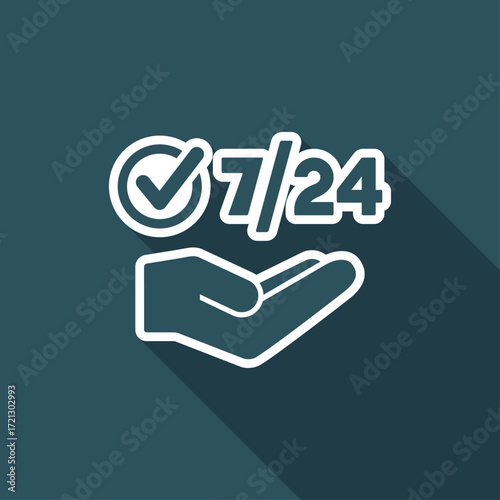 Check 7/24 service - Vector web icon