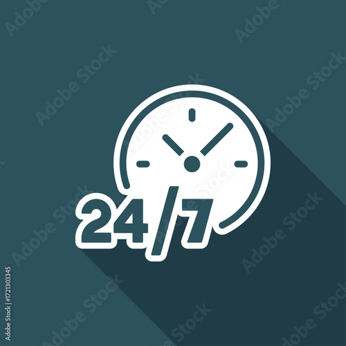 24/7 service - Vector web icon