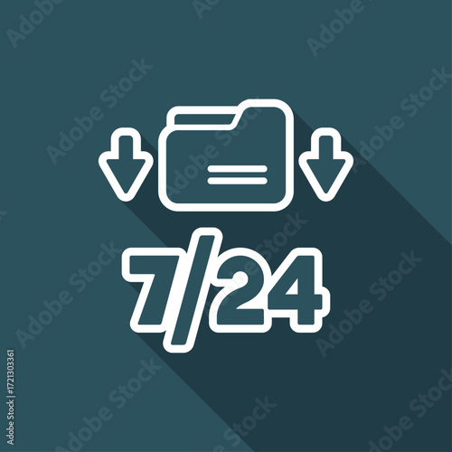 7/24 download data - Vector web icon
