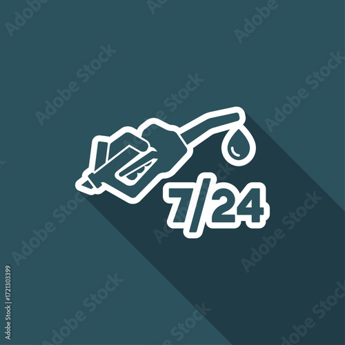 Fuel service 7/24 - Vector web icon