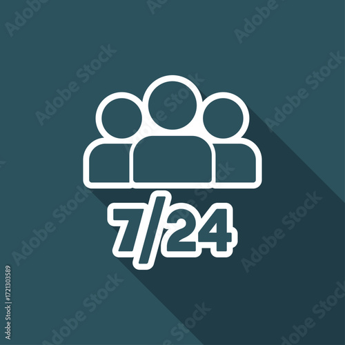 Team services 7/24 - Vector web icon