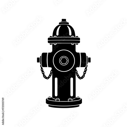 vector silhouette of a fire hydrant with a white background