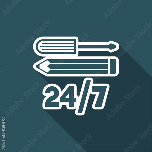 Assistance services 7/24 - Vector web icon