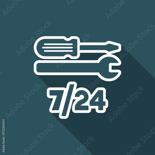 Assistance services 7/24 - Vector web icon