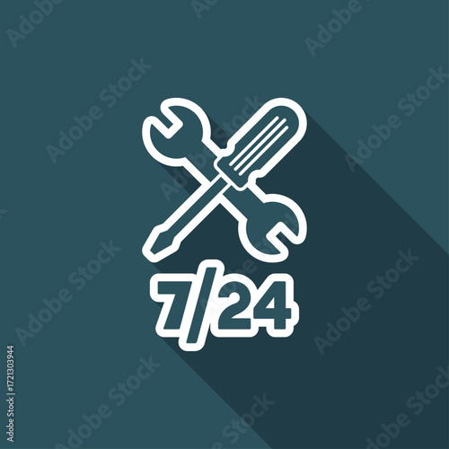 Assistance services 7/24 - Vector web icon