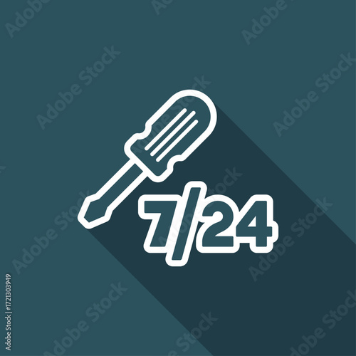 Assistance services 7/24 - Vector web icon