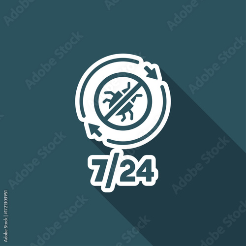 Antivirus service 24/7 - Minimal vector icon