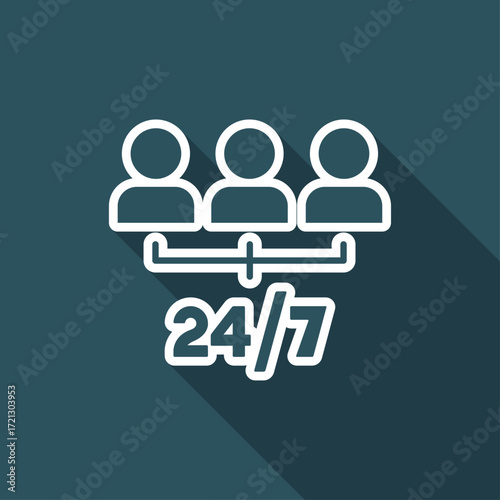 24/7 network services - Vector web icon