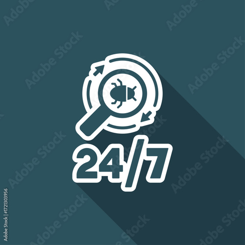 Antivirus service 24/7 - Minimal vector icon
