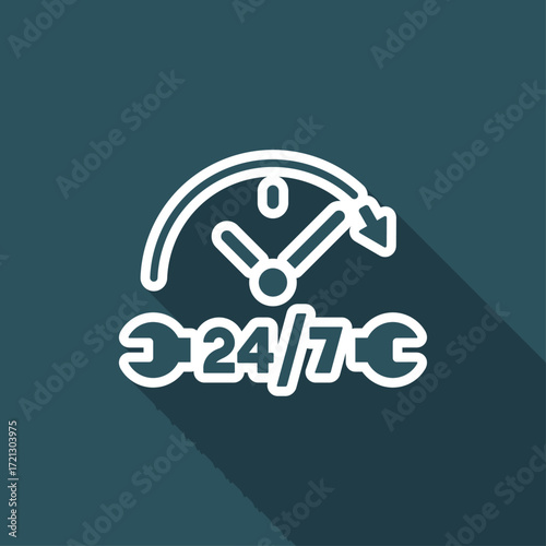 Steady services 24/7 - Vector web icon