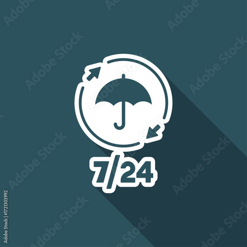 Steady protection services 24/7 - Vector web icon