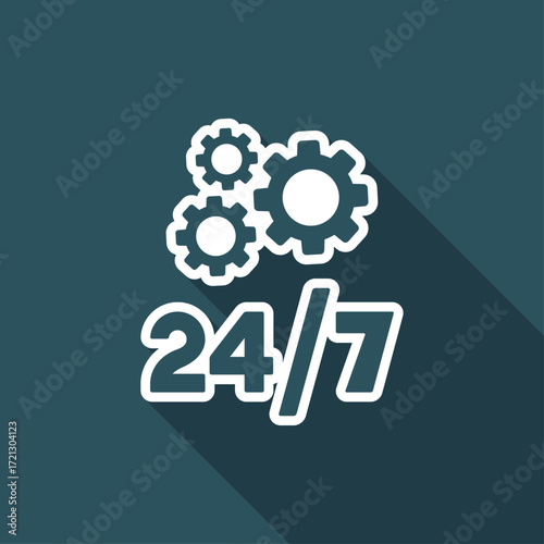 Steady technical support 24/7 - Vector web icon