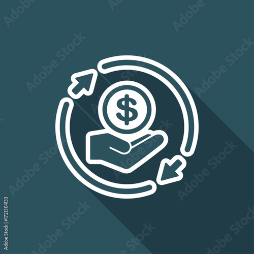 Constant exchange banking services - Vector web icon