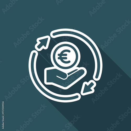 Full banking services - Euro - Vector web icon