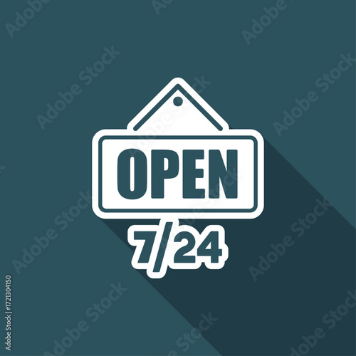 Store open 7/24 - Vector web icon