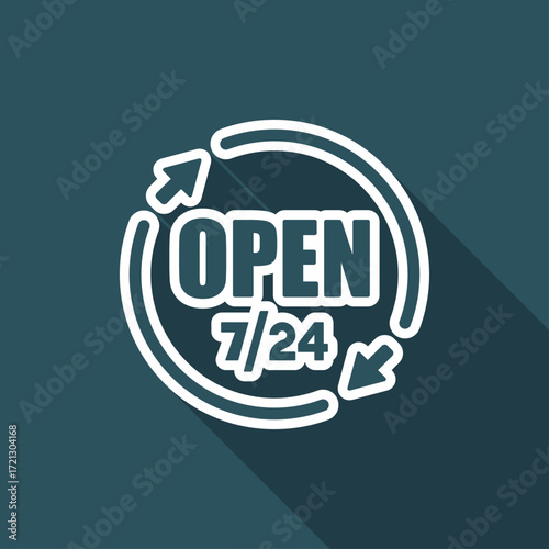 Store open 7/24 - Vector web icon