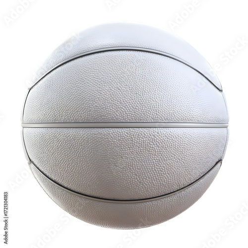 Closeup of a white basketball isolated on transparent background