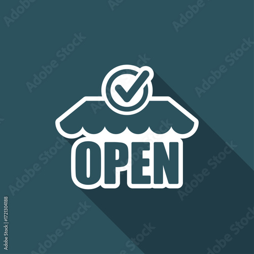 Steady shopping services 24/7 - Vector web icon