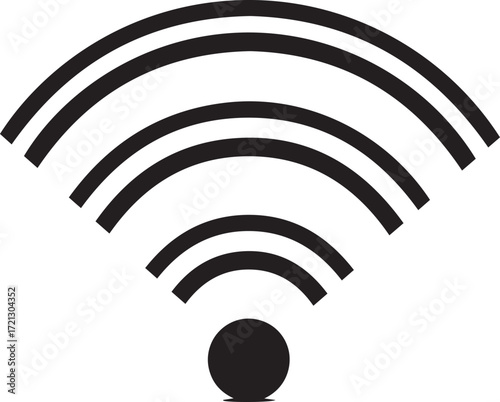 Black Wi- Fi Signal Icon on White Background wifi wireless
