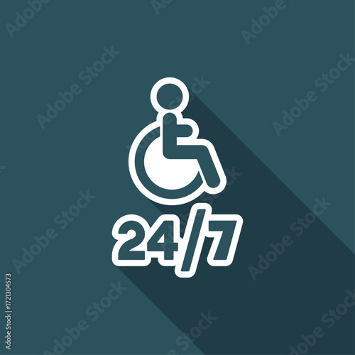 Steady handicapped assistance service - Vector web icon