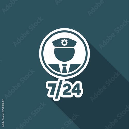 Steady police and security service - Vector web icon