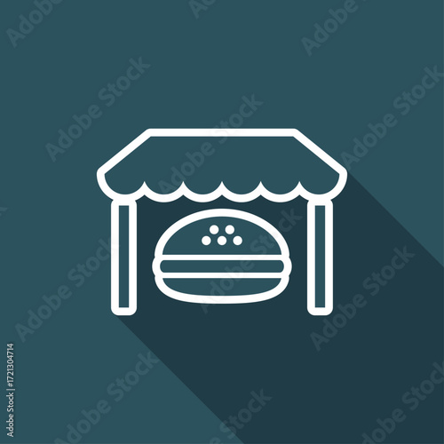 Fast-foood steady service - Vector flat icon