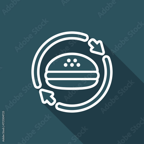 Fast-foood steady service - Vector flat icon