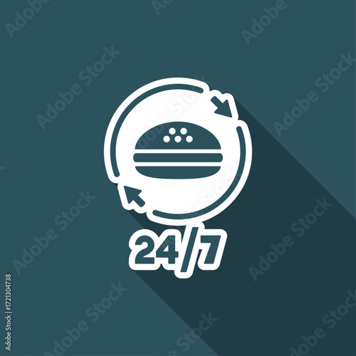 Fast-foood steady service - Vector flat icon