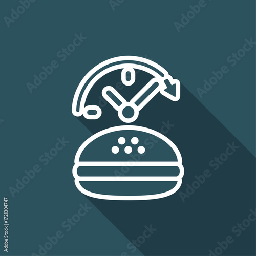 Fast-foood steady service - Vector flat icon