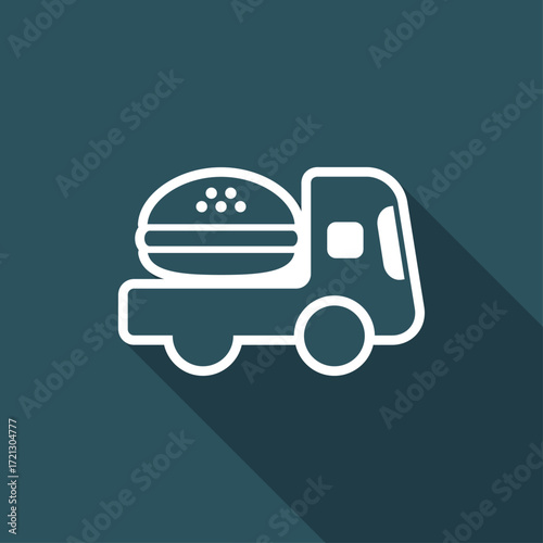 Fast-food delivery service - Vector flat icon