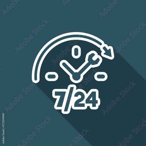 Full time technical assistance services - Vector web icon