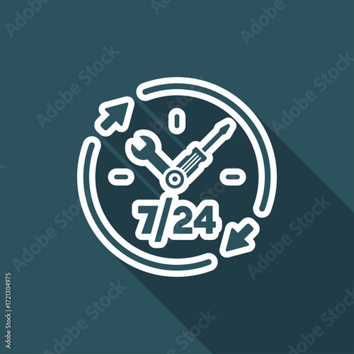 Full time technical assistance services - Vector web icon