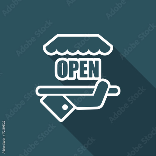 Opened shop - Vector web icon