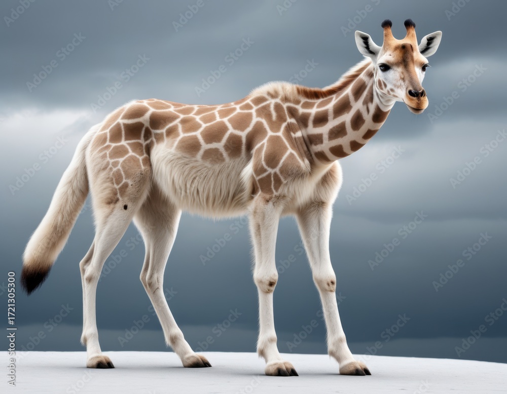 Obraz premium Hybrid animal between giraffe and arctic wolf.
