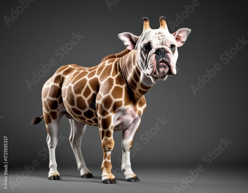 Hybrid animal between bulld...