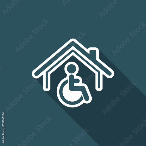 Residential handicap assistance - Vector web icon