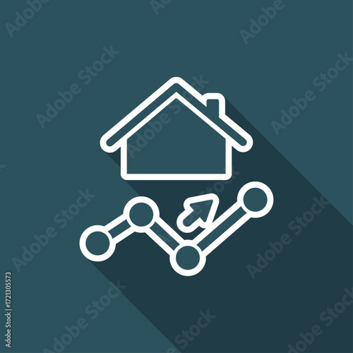 Financial housing market - Vector web icon