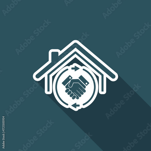 House mutual agreement - real estate- Vector web icon